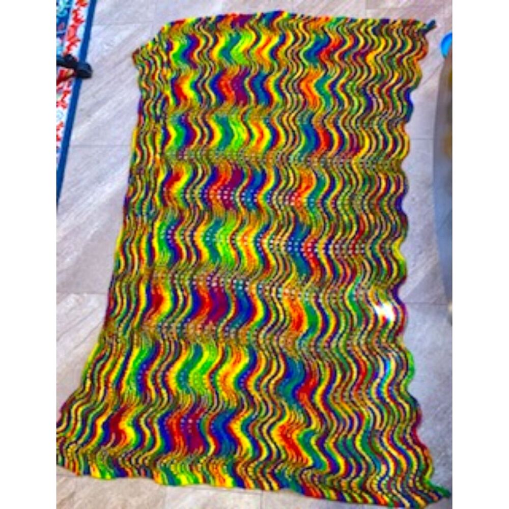 Afgan Multi Colored 80" x 69"  Very Brightly Colored